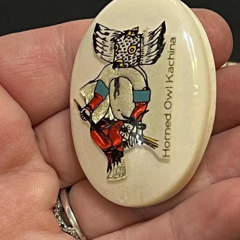 Great Horned Owl Kachina Magnet Native American Souvenir Collectible